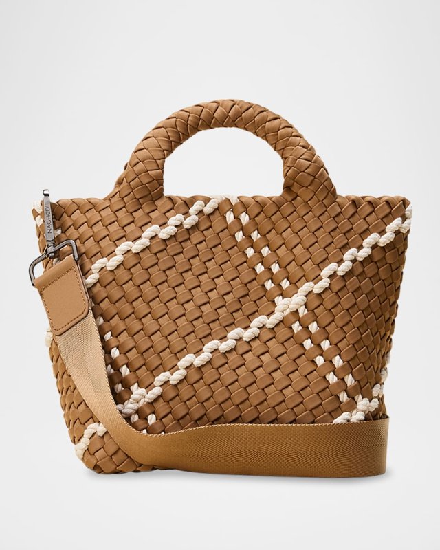 St. Barths Small Striped Woven Tote Bag